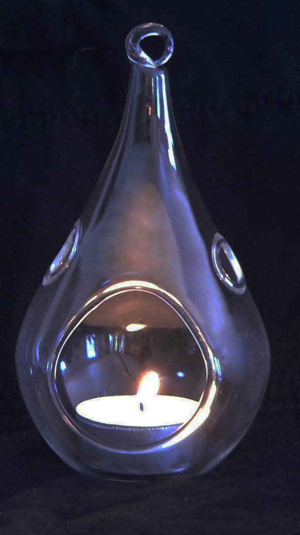 4 Pack of Hanging Clear Glass Tealight Candle Holder Tear Drop Pear Shape - 12cm High - Terrarium Plant Mini Garden Holder Decor โ image 3