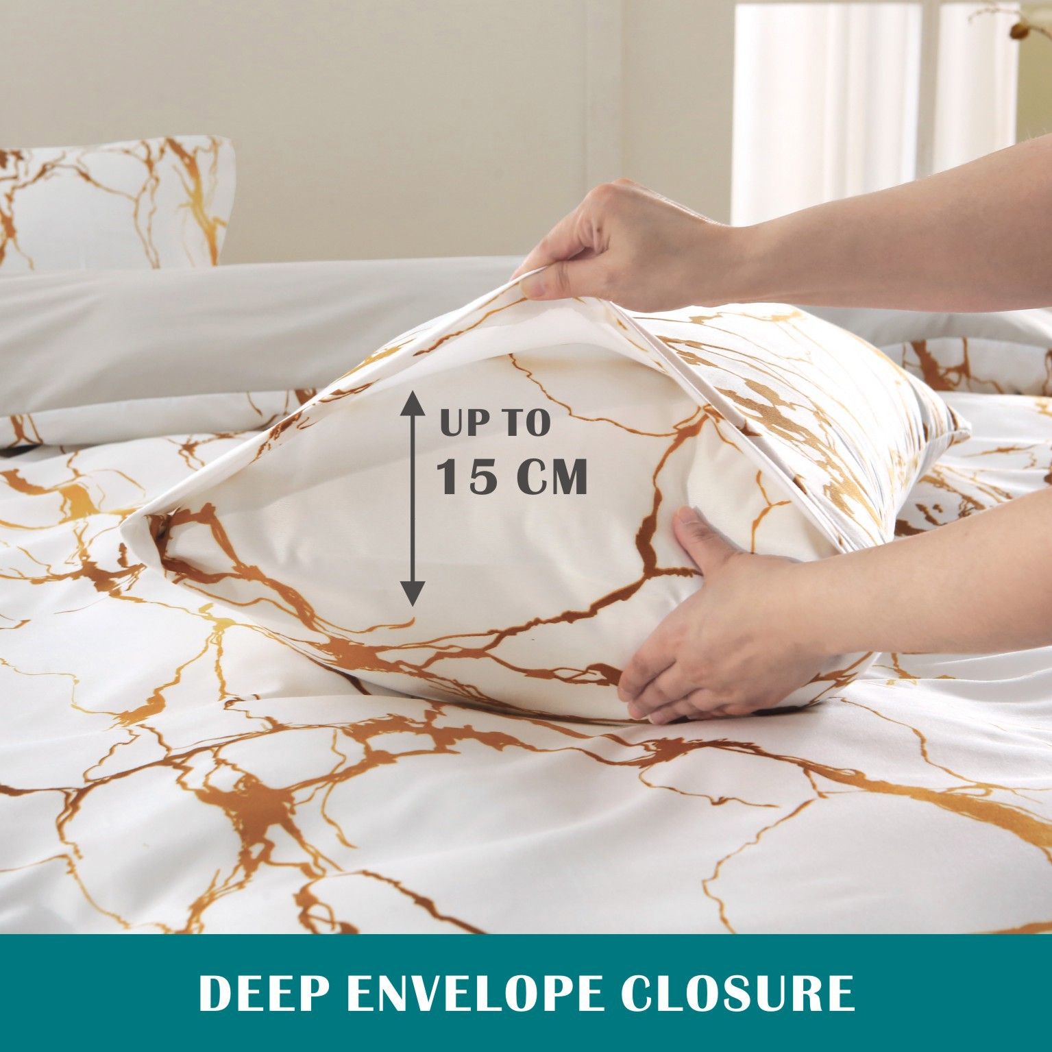3 Piece Hotel Soft Microfiber Quilt Cover Set-2000TC Duvet/Donna Cover Set & Pillowcases -1 Quilt Cover Zipper Closure & 1 x Pillowcases-Breathable Bedding — image 5