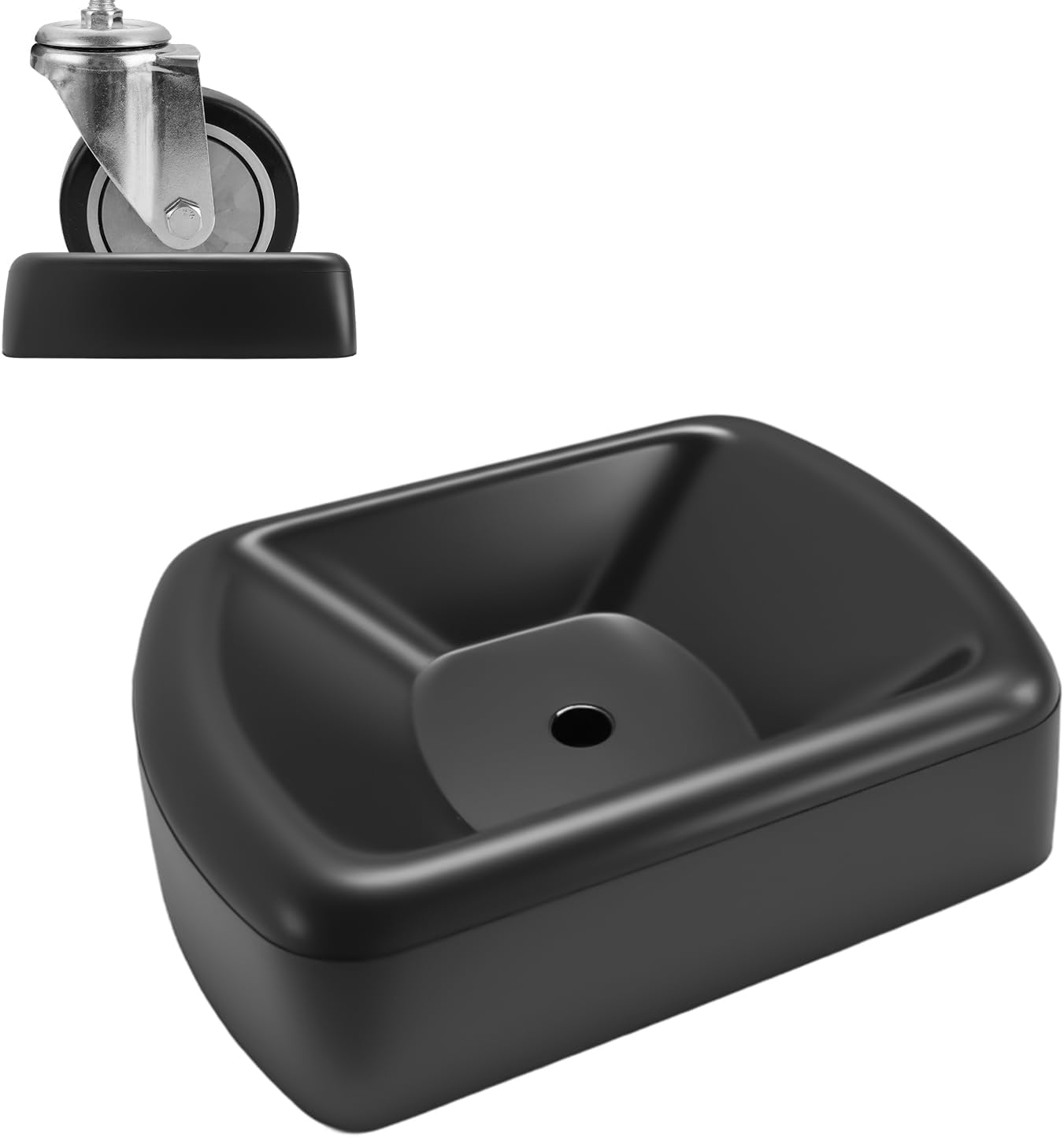 Jack Wheel Chock Stabilizer, 6" Single Wheel Stopper Heavy Duty Reinforced Rubber Stabilizer, Jack Caster Dock Block for Boats RVs Trailers Caravans, Car