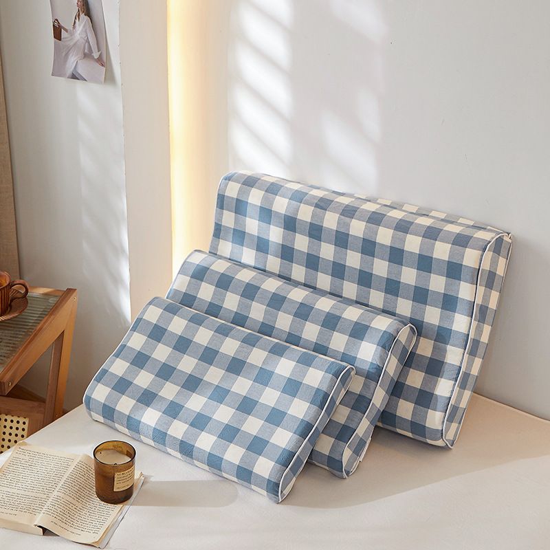 Mengxuan Cotton Pillowcase 4060 Lanbai zhongge Latex cotton pillowcase 30 × 50 (single pack)