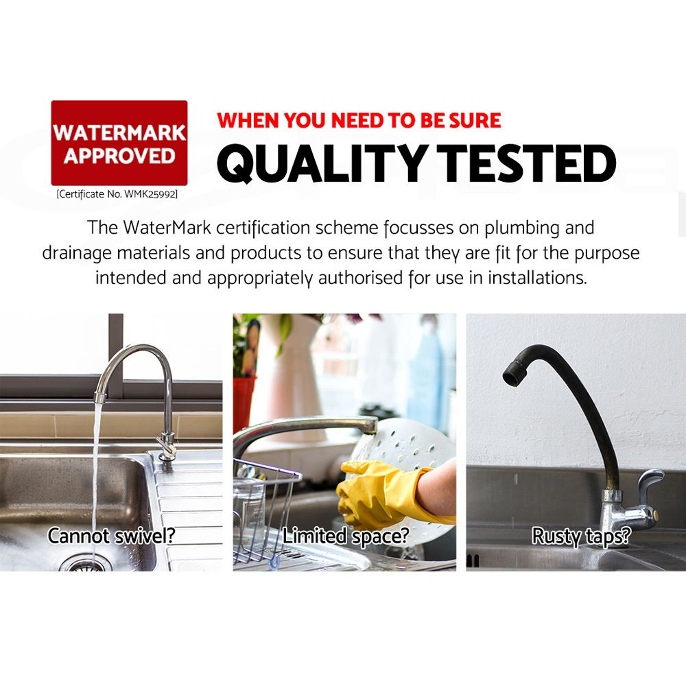 Cefito Kitchen Mixer Tap Mixer Round Sink Faucet Basin Laundry Black โ image 5
