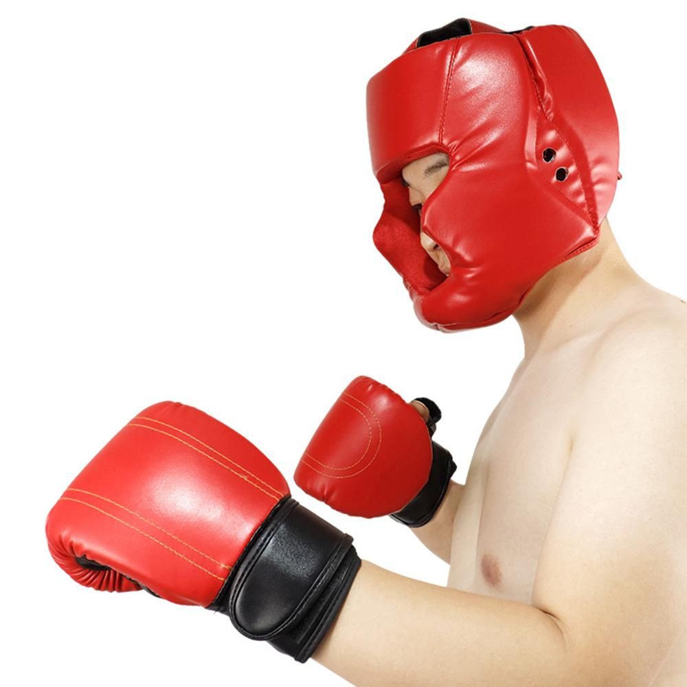 Kickboxing Head Gear for Adults/ MMA Training Spng Maal Arts Boxing Helmet - Red L โ image 5