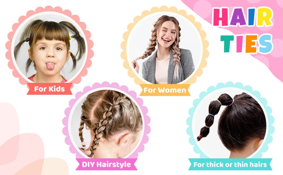 Elastic Hair Bands 24 Colors, 2000 pcs Mini Hair Rubber Bands for Hair, Small Hair Ties, Colorful Hair Accessories for Toddler — image 4