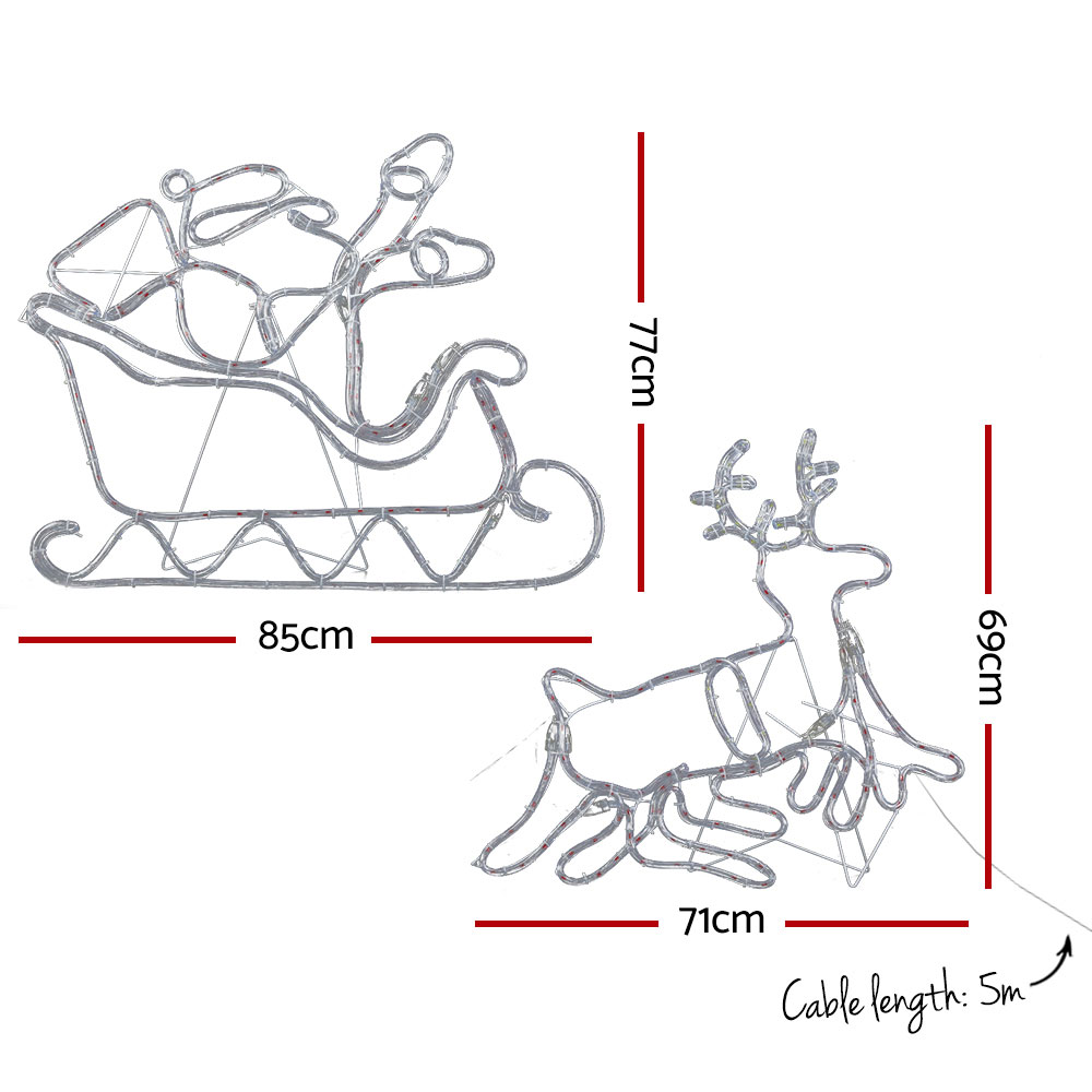 1X Christmas Lights Reindeer Sleigh 806 LED Decorations Jingle Jollys โ image 2