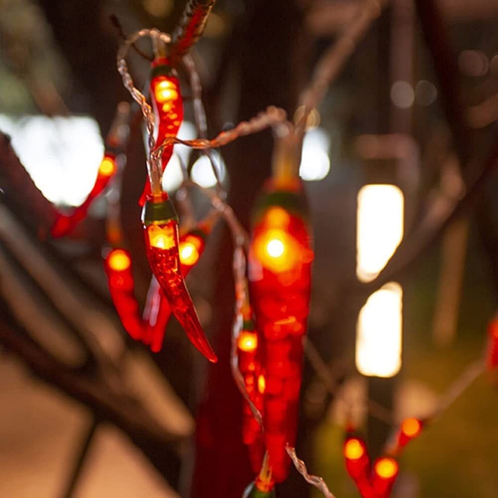 Outdoor String Lights Weatherproof Led Red Chili Lamp Lighting Battery Powered Fairy Lights Christmas Balcony Festive (3M-20LED) — image 2