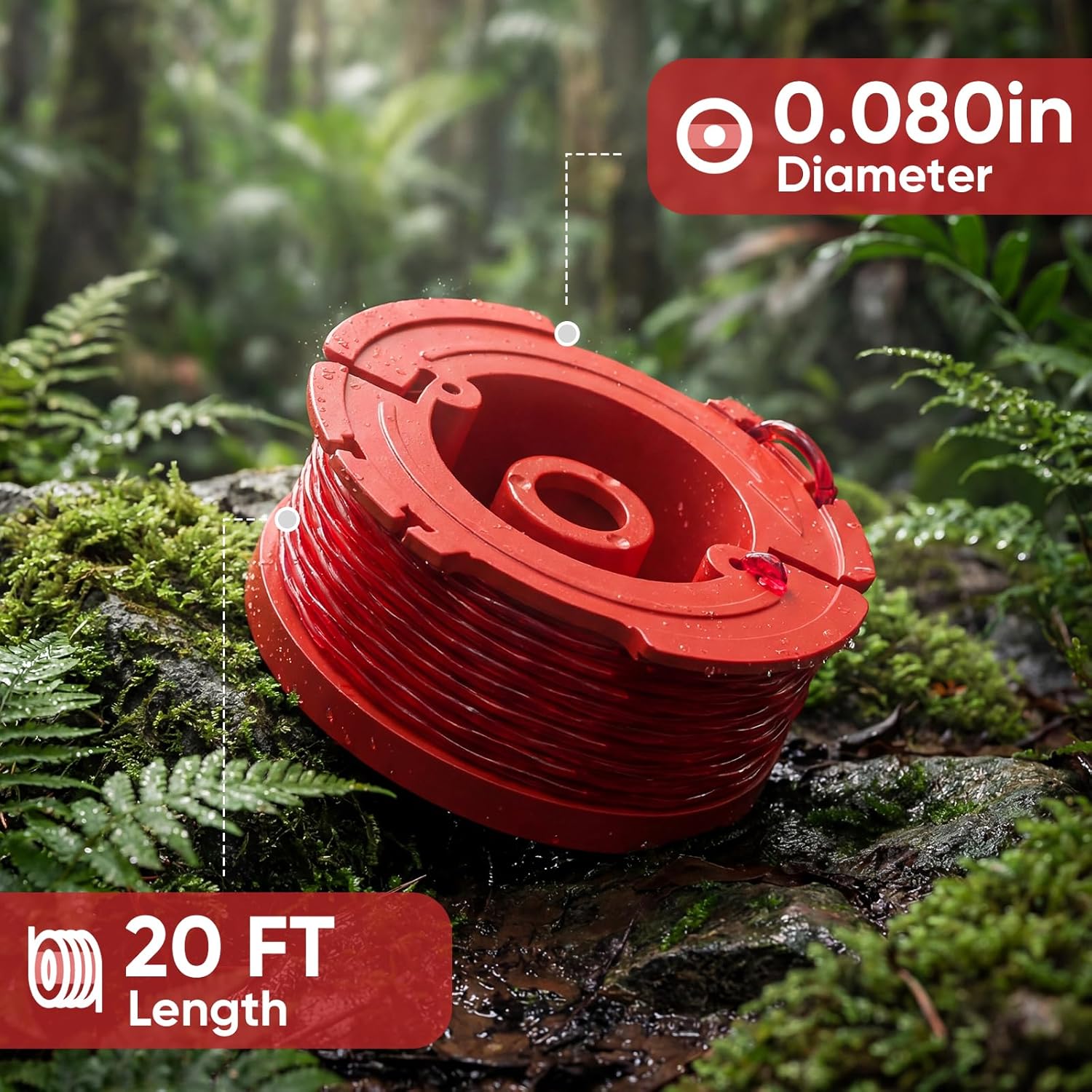 4 Pack CMZST0803 CMZST080 Weed Eater String Compatible with Craftsman Weed Wacker, 0.080" 20Ft String Trimmer Line, Auto Feed Weed String Line Fit for — image 6