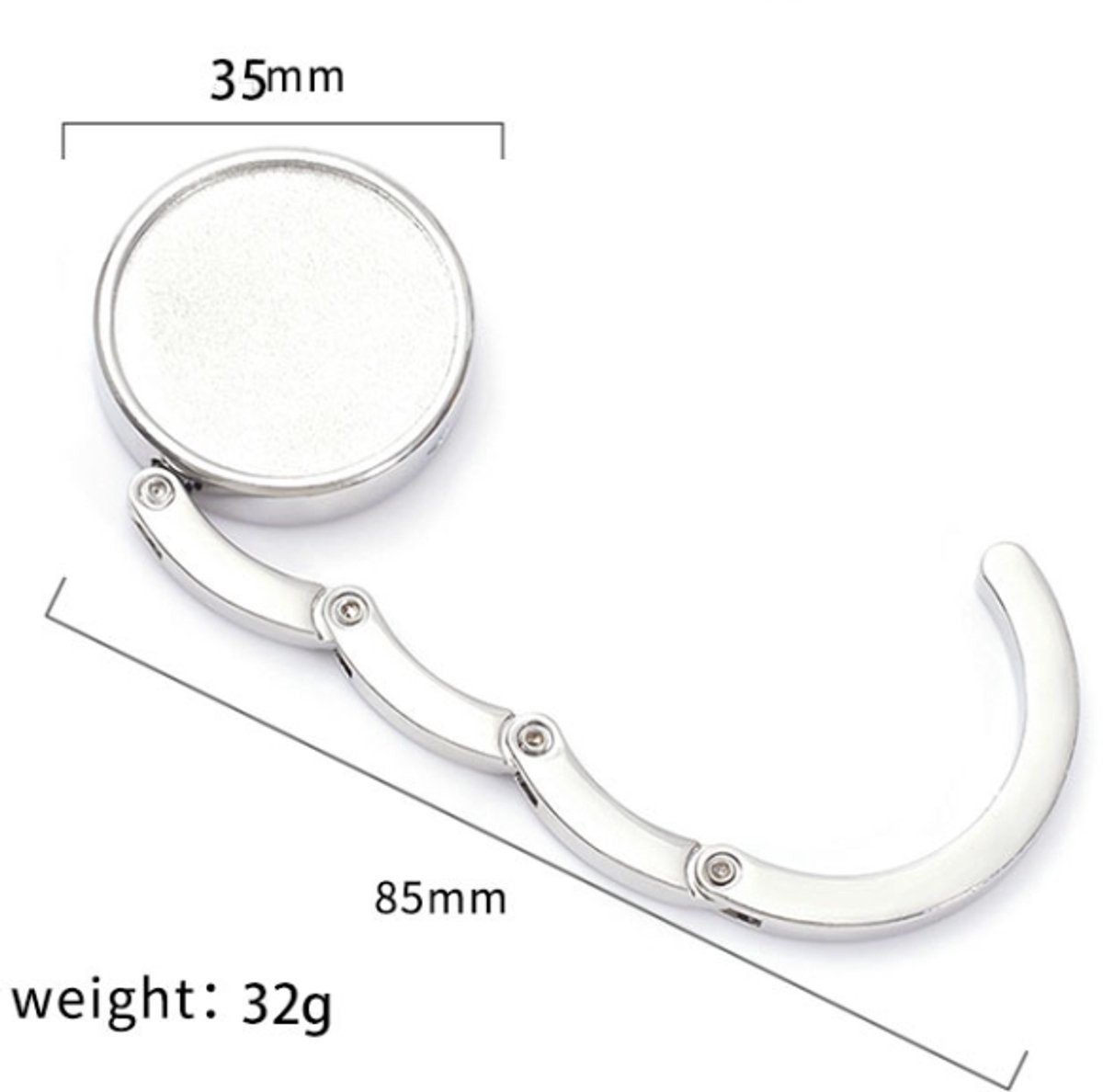 Bag Hanger Table - 2 pieces - Foldable bag hanger - Portable Bag hook - With anti-slip pad - for table or desk - Silver โ image 6