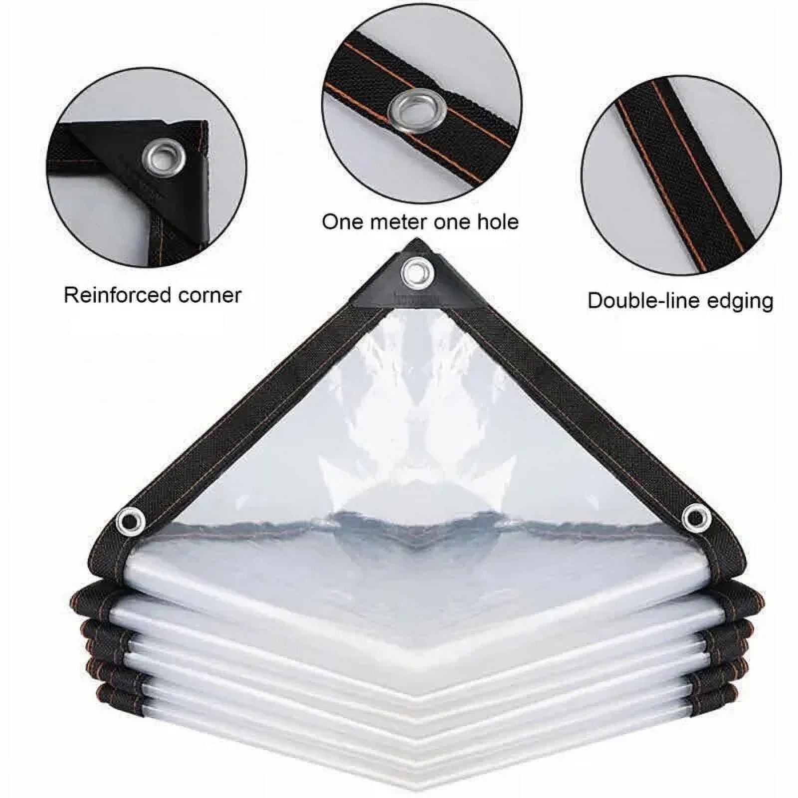 Clear Tarp Heavy Duty Tarp Cover Waterproof Tarpaulin with Grommets for Gardening Camping Traveling 39x39in, 2 Pcs โ image 3