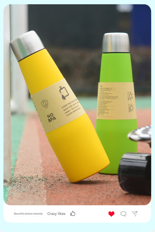 2-piece Red and Blue Premium 304 Stainless Steel Vacuum Insulated Water Bottle - 532ml Large Capacity Sports Flask with 12-24 Hour Thermal Retention โ image 3
