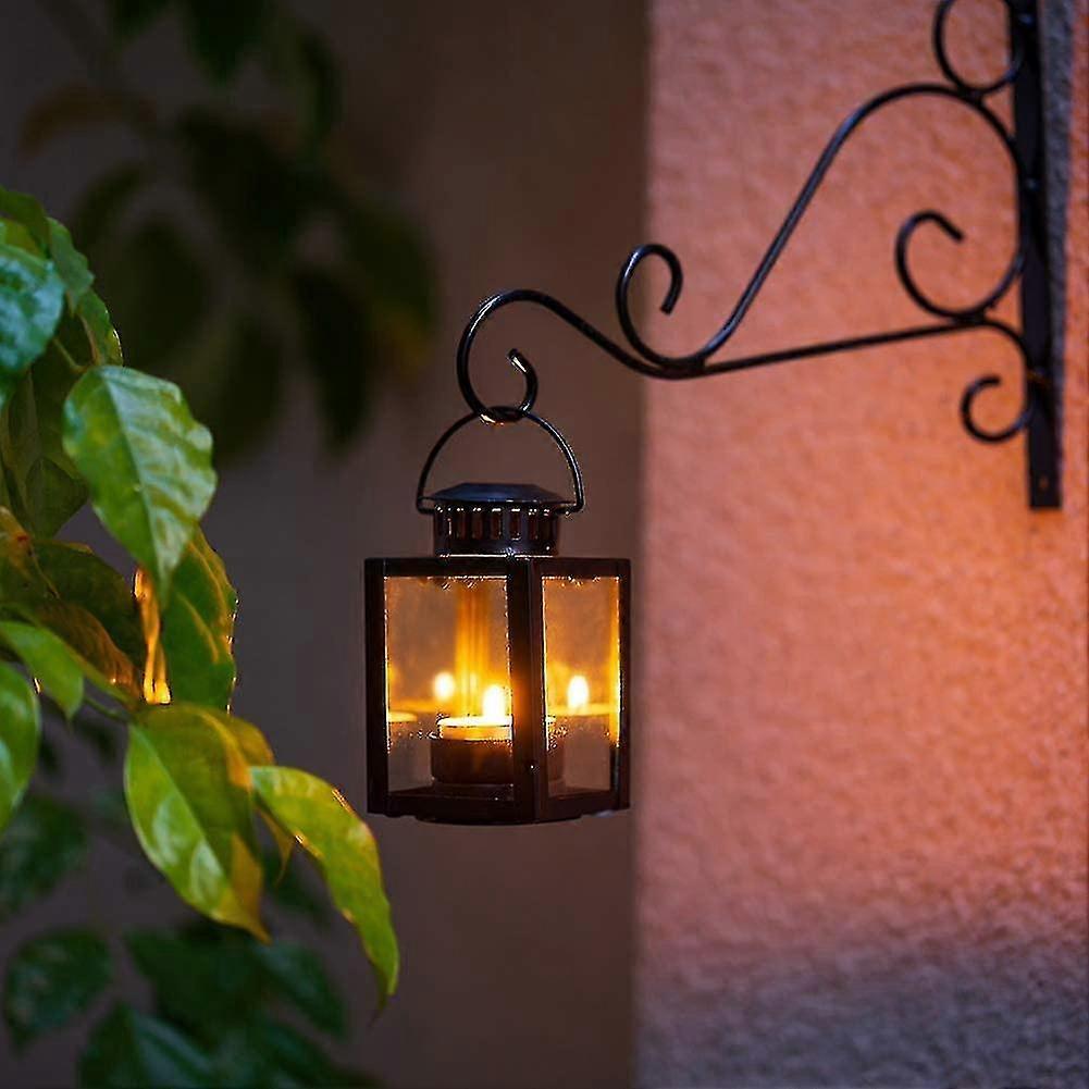Lanterns for candles, garden lanterns, hanging small lanterns in vintage style for tea lights, Blue Light Tea Light Holder for Indoor and Outdoor, 2 pcs, black — image 2