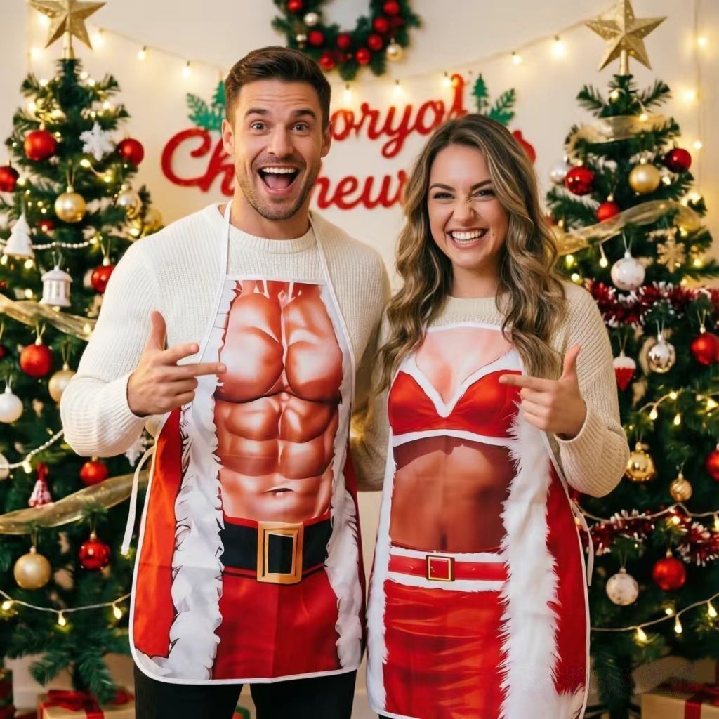 Green Muscle Female Design Party Apron, Home Cooking Apron, Fun Dress‑up Supply for Holiday Entertainment, 75*52cm — image 2