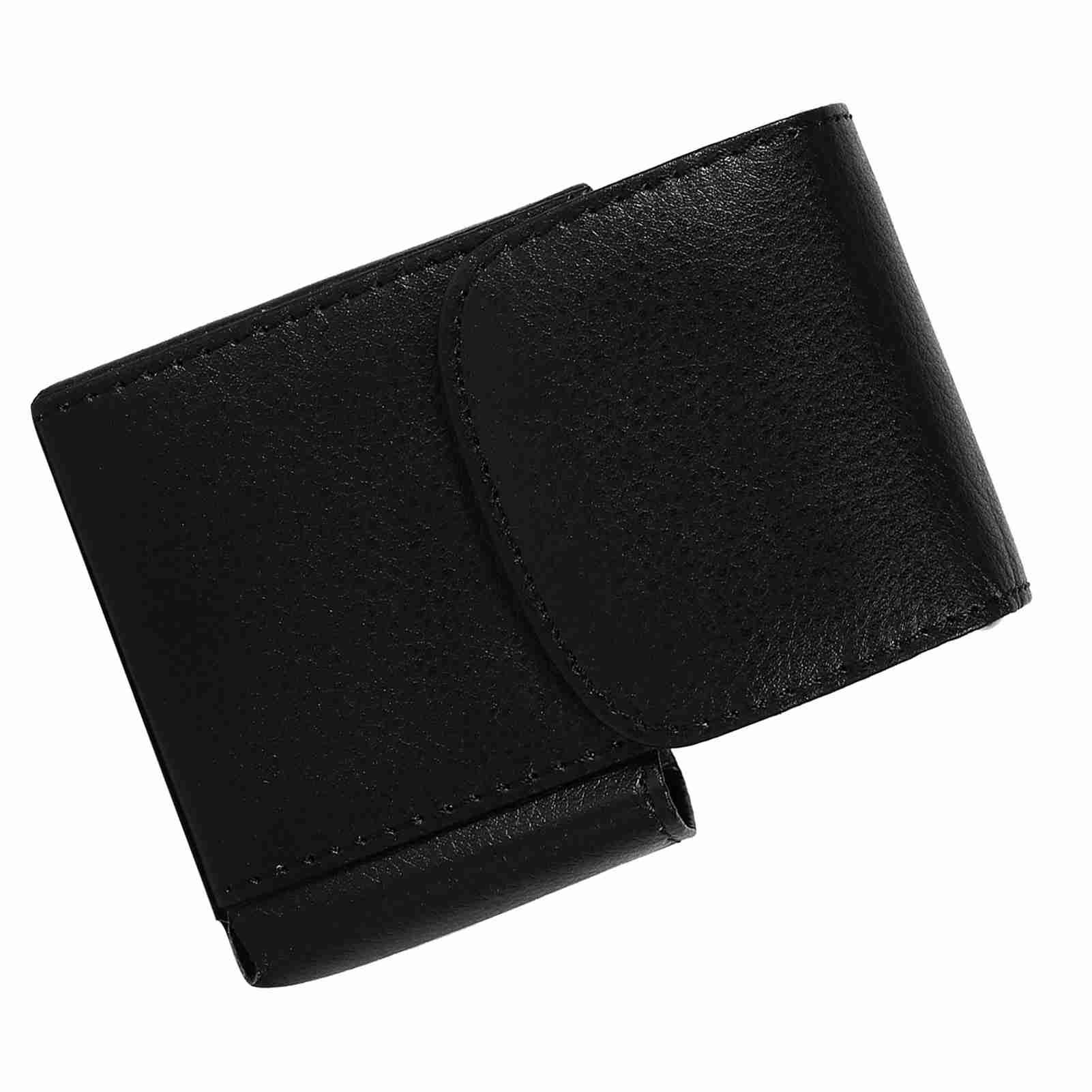 Cigarette Case PU Leather Smoke Tobacco Pouch Lighter Holder Storage Box Container Black — image 5