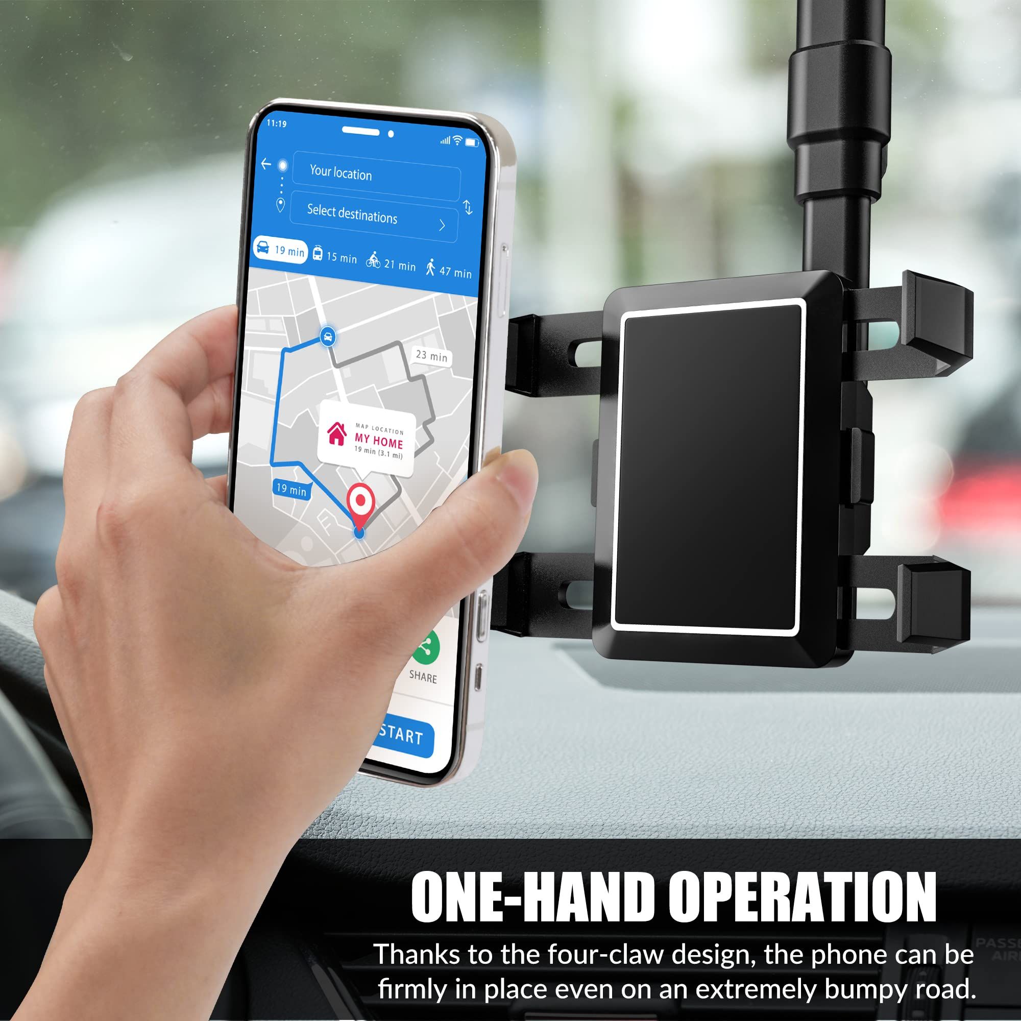 Car phone holder, car rearview mirror holder, AR navigation, car multifunctional 360 ° unobstructed view — image 3