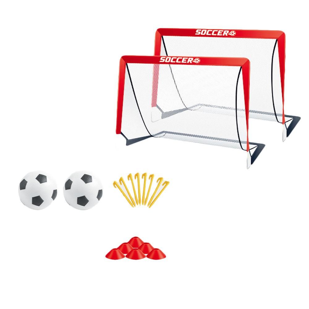 Soccer Goals for Backyard Set Outdoor Sports Games - Red Goal Frame with White Net — image 5