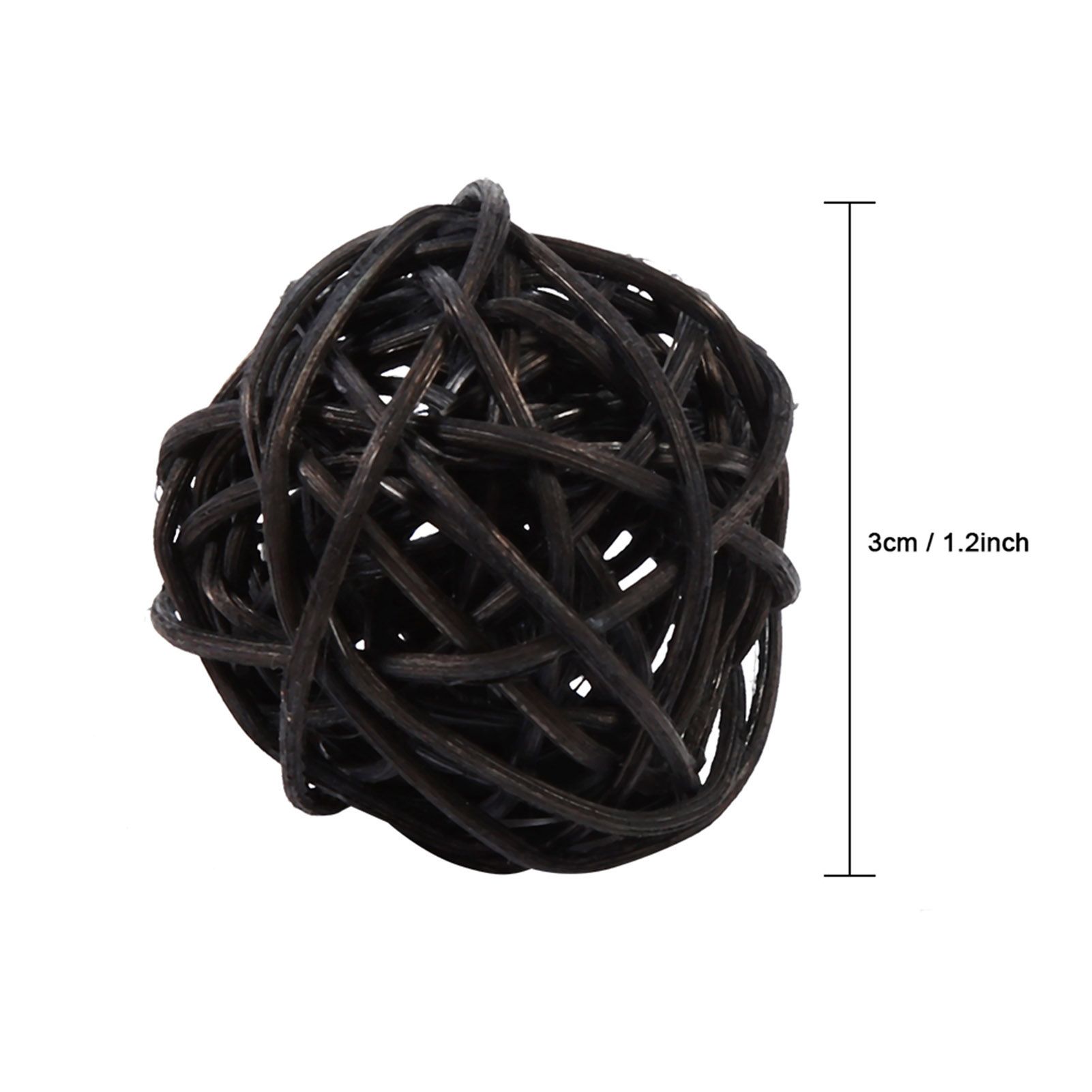20Pcs Decorative Rattan Balls Ornaments Wedding Christmas Birthday Party Decorations (Black) — image 4