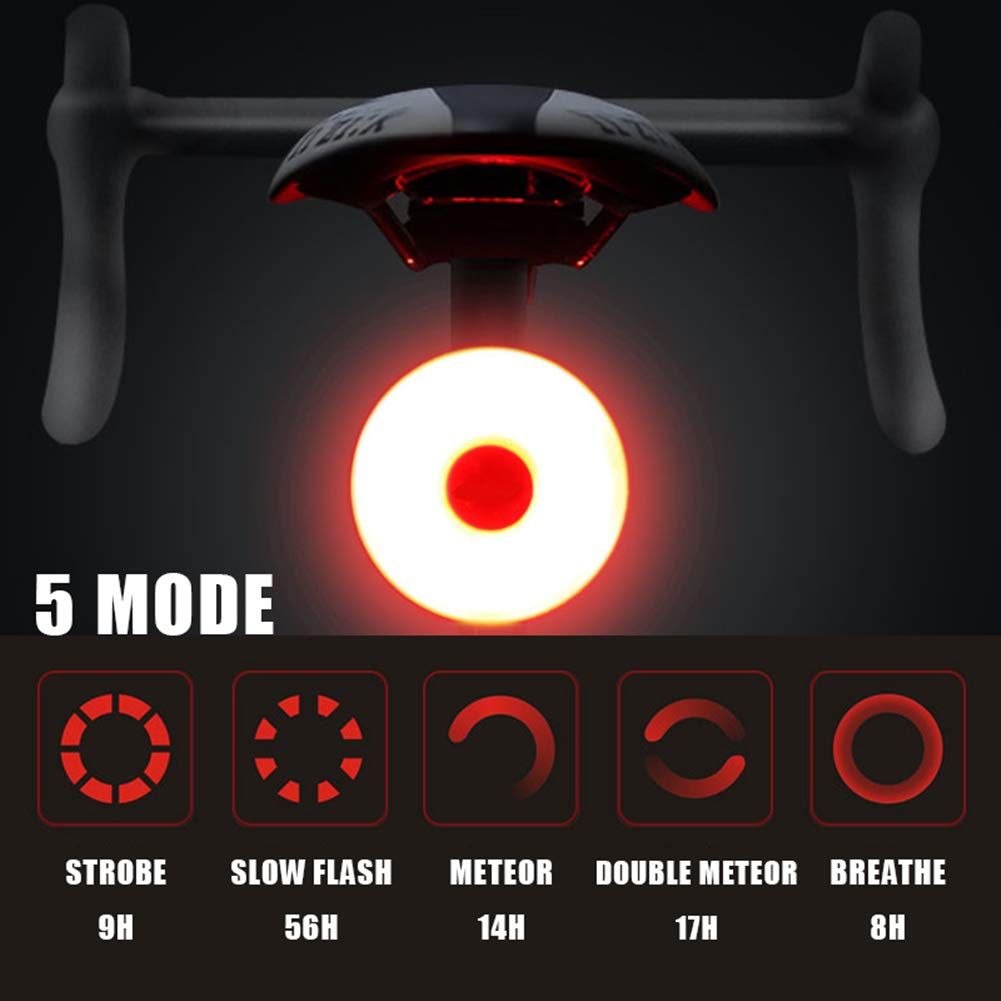 Bike Tail Light, Sport LED Rear Bike Light USB Rechargeable, Red High Intensity Bicycle Taillight Waterproof — image 5