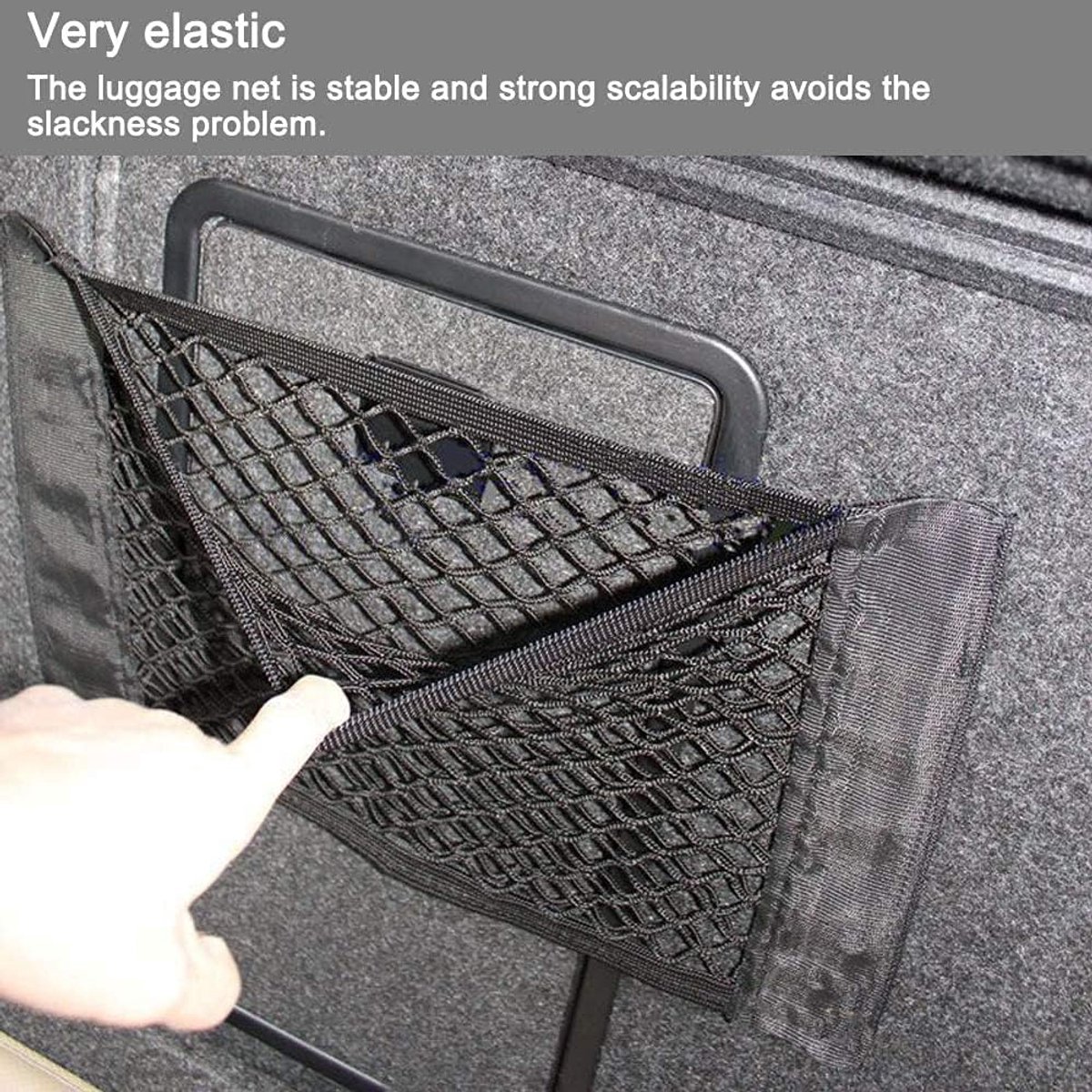 Car Trunk Storage Net (2-Pack) - Storage Bag 50*25cm - With Velcro - Car Seat Storage Net - Universal Net Bag for SUVs, Sedans and Trucks - Suitable for โ image 3