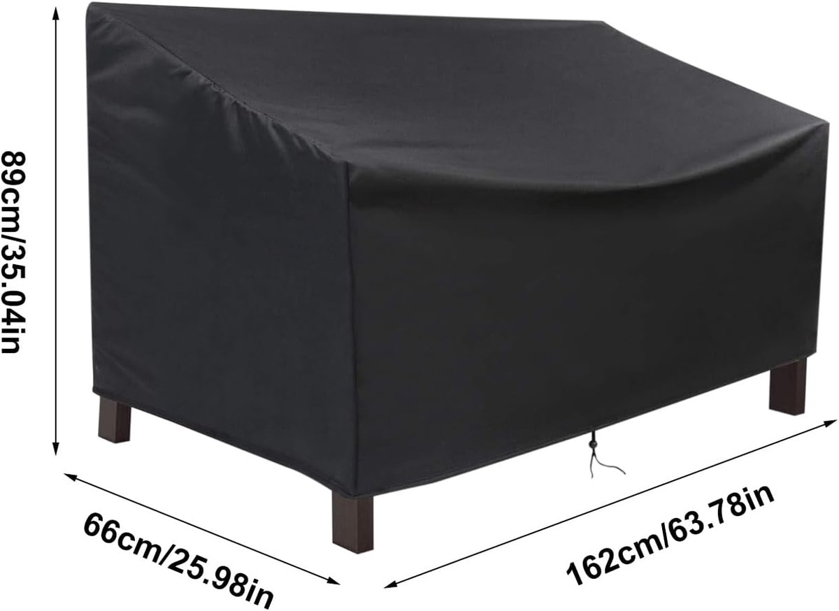 163*66*89 cm - Garden bench covers - Garden chair covers - Dust cover - waterproof - Garden accessories - 2-seater - cover for garden bench - windproof โ image 5