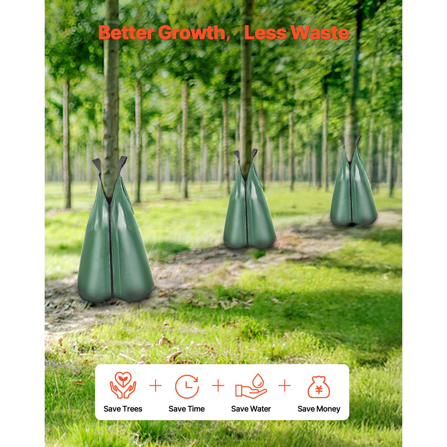 Tree Watering Bag, 12 Packs 20 Gallons Watering Bags for New Trees, 5-9 Hours Slow Release Refillable Tree Drip Irrigation Bags with Zipper, Durable Tree โ image 5