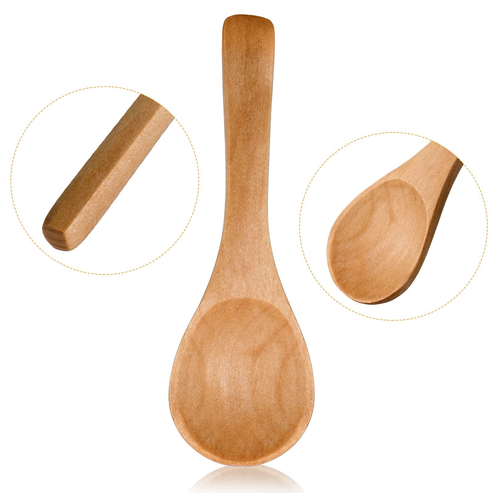 Mini Natural Wooden Spoon Mini Tasting Spoon Seasoning Salt Spoon Kitchen Cooking Seasoning Spoon