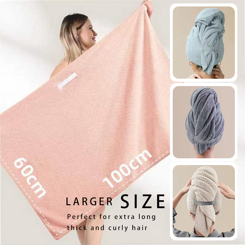 4 Pieces Microfibre Hair Towel Turban Set for Long and Thick Hair, Quick-Drying Anti-Frizz Wraps for Shower and Hair Care, XL — image 4