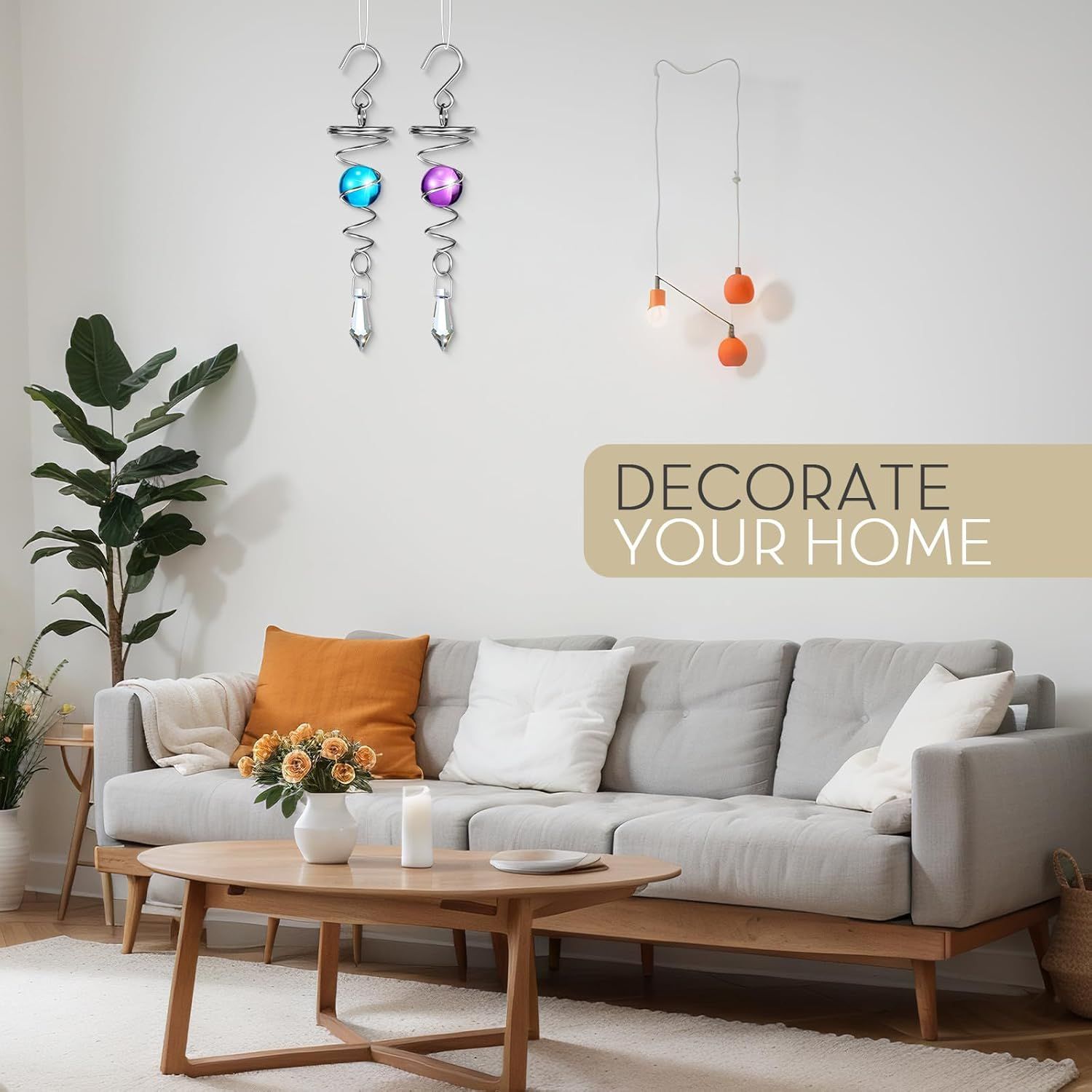 2 Pieces Gazing Ball Spiral Tail Decorative Wind Spinner Stabilizer Stainless Steel Indoor Outdoor Hanging Wind Ball Spinner with Hanging Swivel Hook or Garden โ image 5