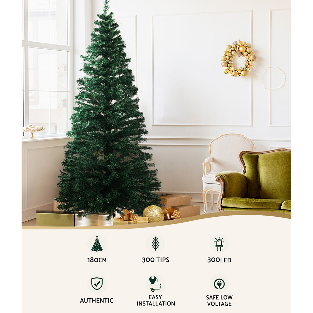 Jingle Jollys 1.8m Christmas Tree Optic Fibre LED Xmas tree Warm White — image 4