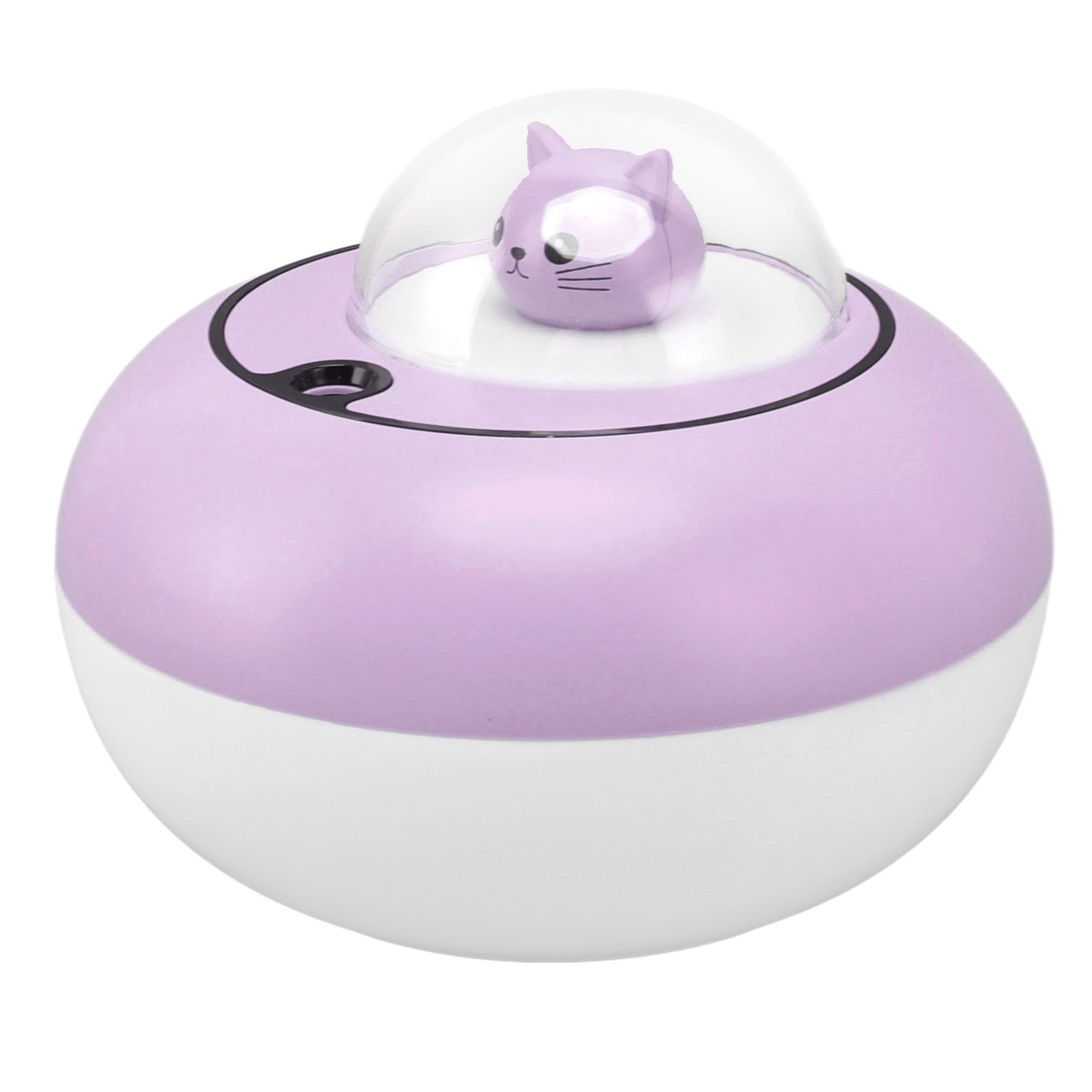 Mini Humidifier Cute Cat Sculpture Portable Quiet Desktop Air Humidifier for Home Office USB Plug in Purple — image 5