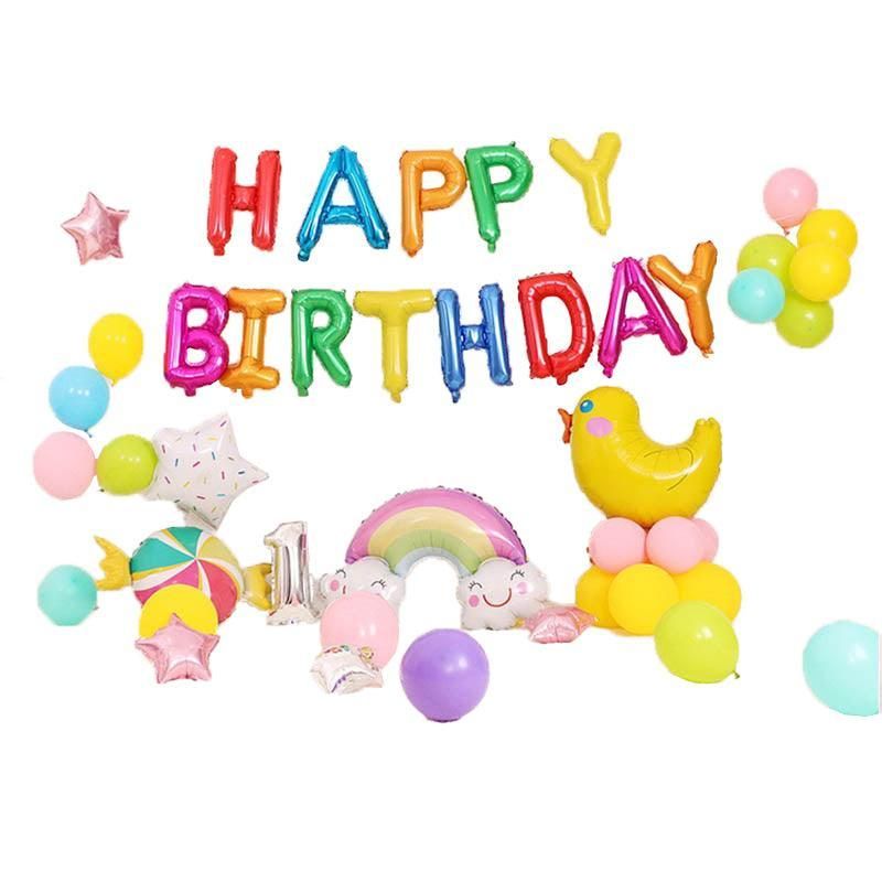 45-50 Pcs Happy Birthday 3D Unicorn Decoration Balloons Diy Decor Party Set - 07 โ image 3