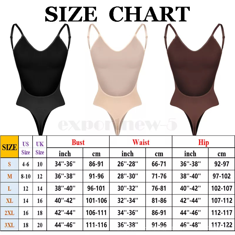 2 Pcs Size M Black Seamless Backless Bodysuit Shapewear - Deep U-Plunge Tummy Control Thong Shaper โ image 2