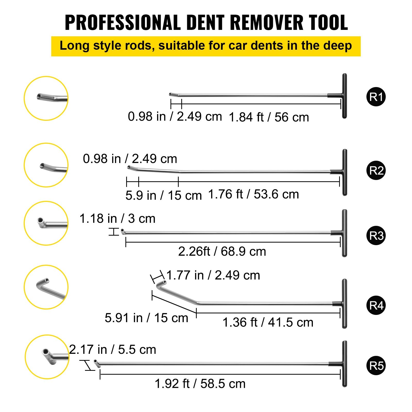 Rods Dent Puller Stainless Steel Paintless Repair Kits Hail Removal 13 PCS β image 3
