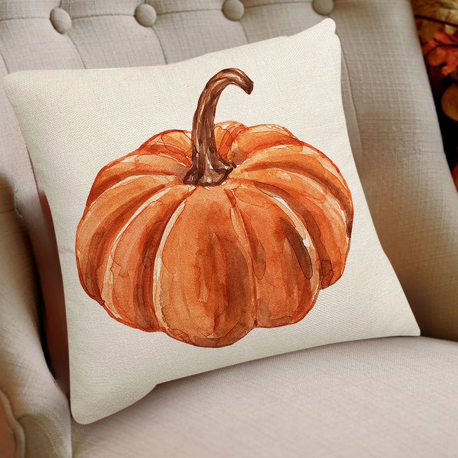 Fall Pillow Covers 18 x 18 inch Pumpkin Maple leaves Throw Pillow Covers Outdoor Autumn Thanksgiving Harvest Farmhouse Pillowcase Cushion Case for Home Sofa โ image 2