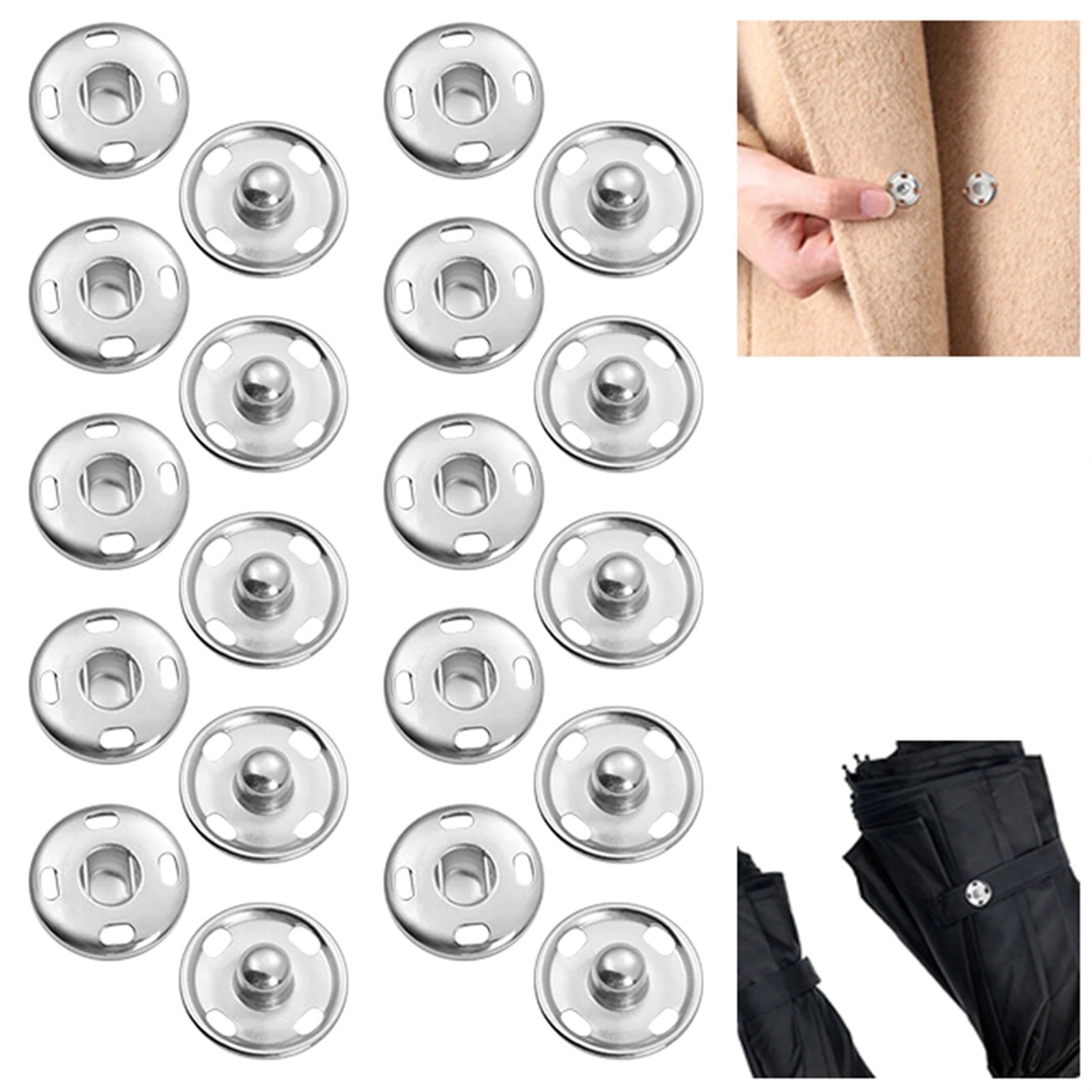 Snap Buttons for Clothes, Heavy Duty Metal Snaps for Fabric, 15mm Metal Sewing Snaps, Press Studs for Sewing Clothes Jeans Handbag DIY Craft Projects — image 2
