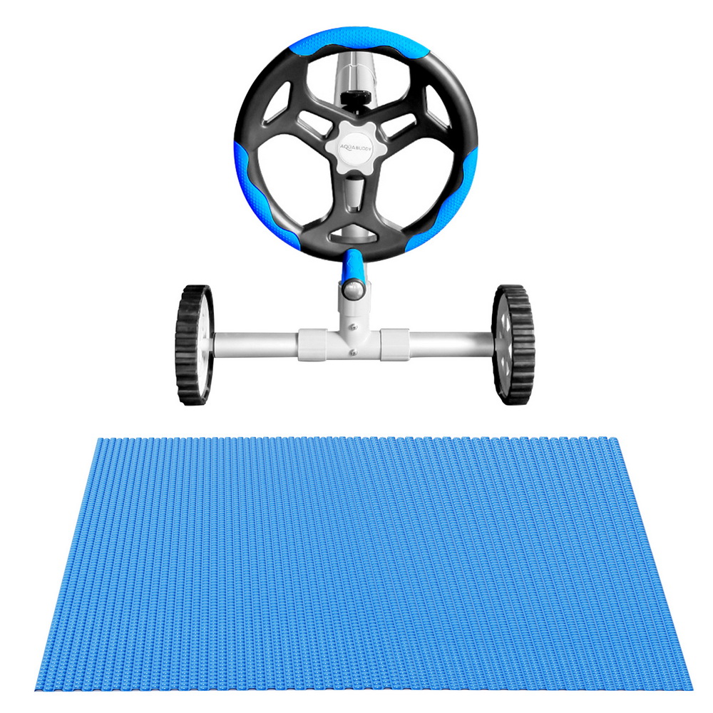 Aqua Buddy Pool Cover 600 Micron 7x4m w/ Roller 5.55m Solar Blanket Blue โ image 3