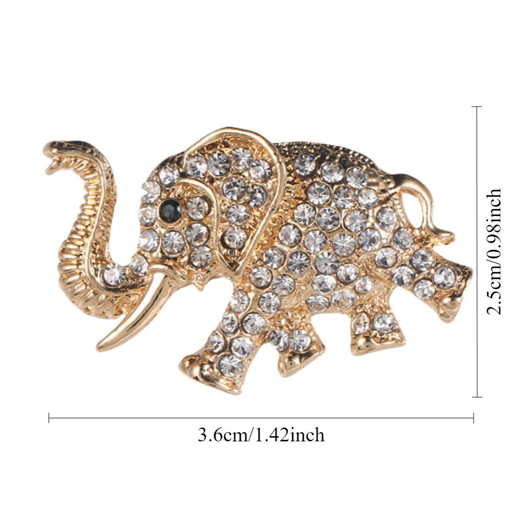 "Crystal Elephant" Elegant Brooch: A 3.6cm Lightweight Silhouette Carrying Auspicious Wisdom, Sparkling Crystals Adorning Daily Wear and Celebratory Elegance — image 5