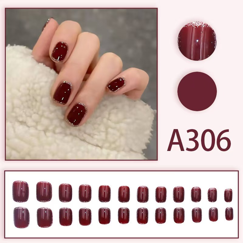 12 boxes / 288 pieces, white light luxury fashion French ins style flash sweet cool simple empress spicy girl new spring wear nail set โ image 3