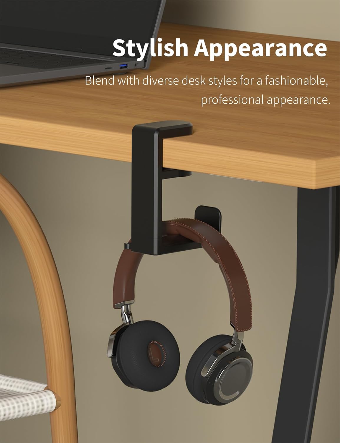 Headphone Hook - Under Desk Headphone Holder with 360-Degree Adjustable Rotation, Black โ image 4
