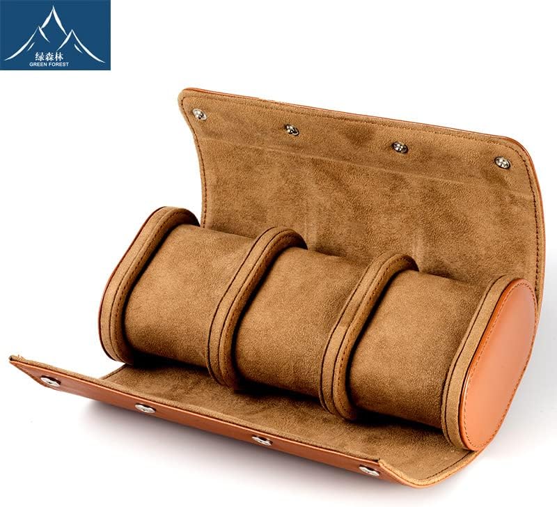 Premium Leather Mechanical Watch Storage Box - 3 Slot Dustproof Travel Case for Home Use, Brown โ image 2