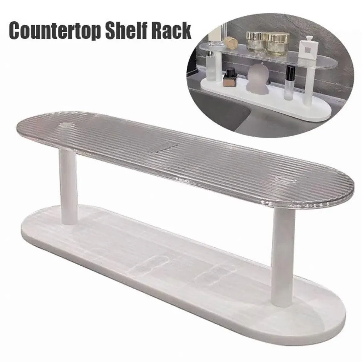 Desktop Organizer Rack 2 Tier Storage Shelf Office Display Stand Space Saver — image 4