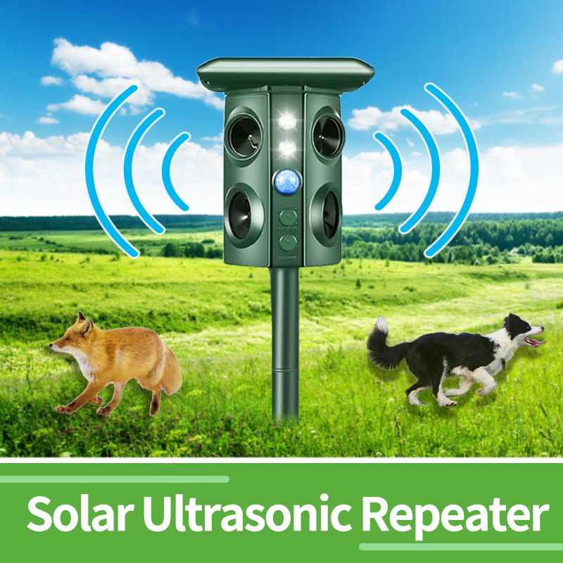 Cat Repellment,360° Ultrasonic Animal Repeller Outdoor, Waterproof with Motion Detector,Solar Powered Repellent, Flashing Lights — image 4