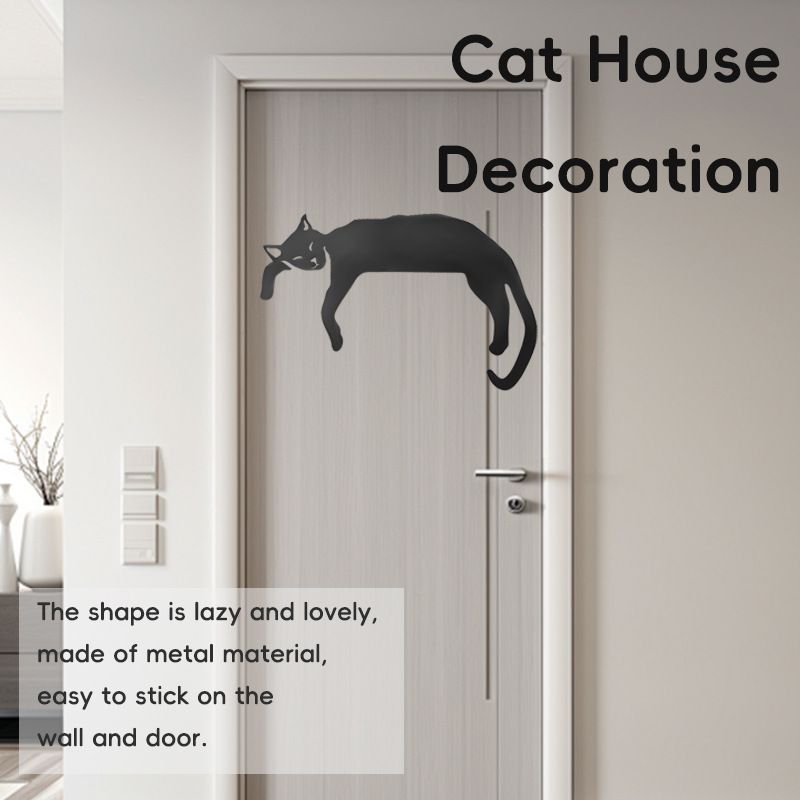Door Corner Decoration Funny Black Cat Shape Simple Fashion Ornament Creative doorway decoration 1pcs — image 3