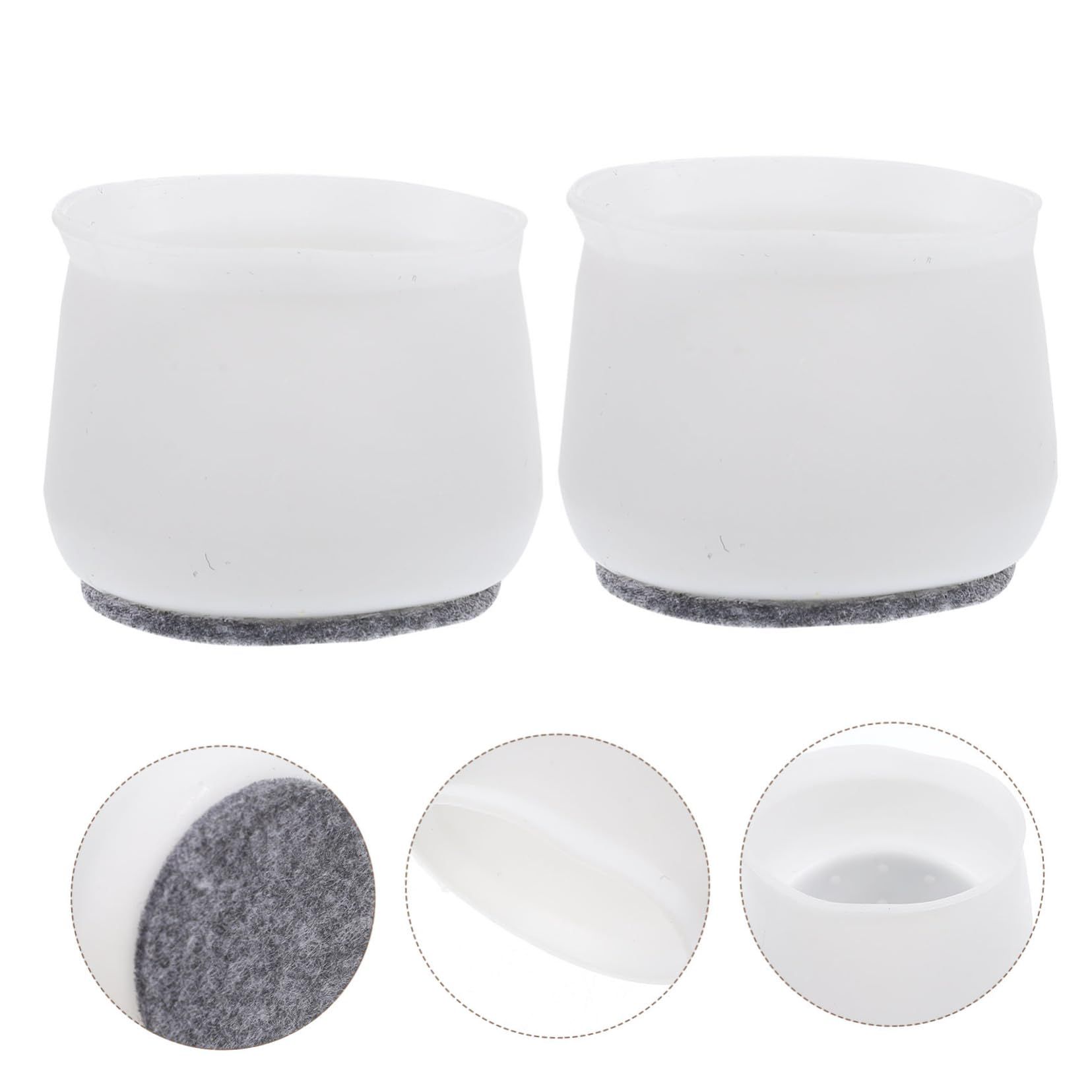 4pcs Chair Leg Floor Protectors Silicone Felt Furniture Pads Non Slip Covers to Scratch and Reduce Noise — image 2