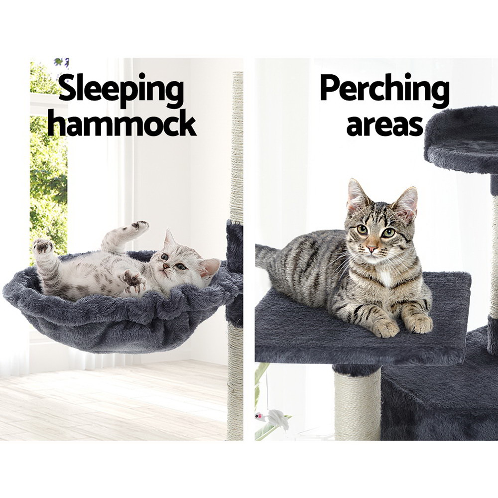 i.Pet Cat Tree 203cm Tower Scratching Post Scratcher Condo Trees House Bed Grey โ image 6
