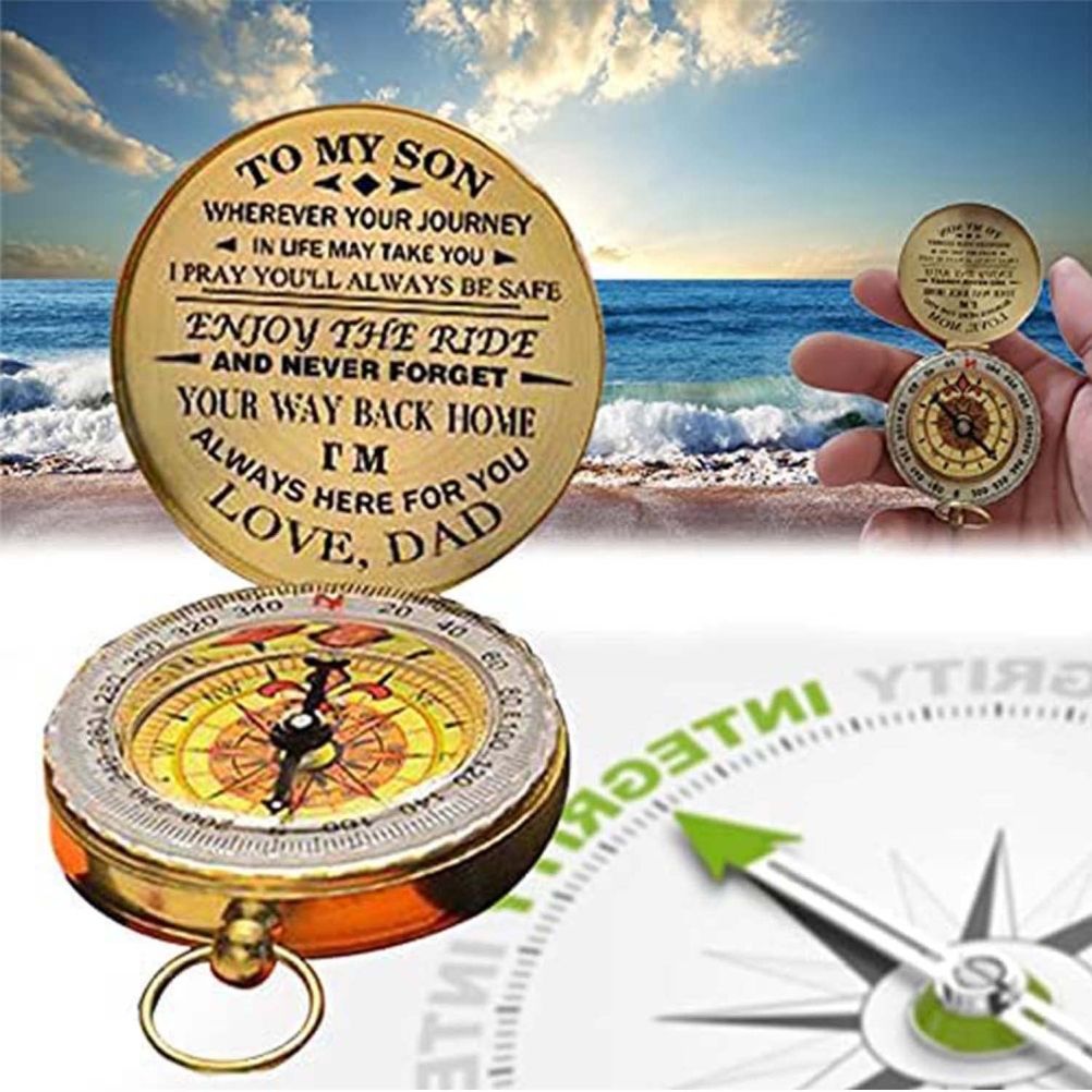 Luminous Compass Dad To Son Enjoy The Ride Gift for Camping Outdoor Activities Navigation Tool โ image 6
