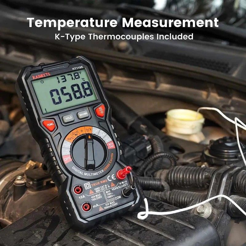 KAIWEETS HT118E Digital Multimeter TRMS 20000 Counts with Higher Resolution Auto-Ranging Voltmeter Accurately Measures Voltage Current Resistance Diodes — image 4