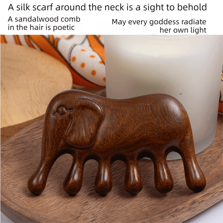 Luxury Orange Scarf Gift Set for Women - 70x70cm Belt Buckle Print Square Scarf with Elephant Comb, Stylish Neck Scarf & Hair Comb Set in Gift Box - Perfect — image 5