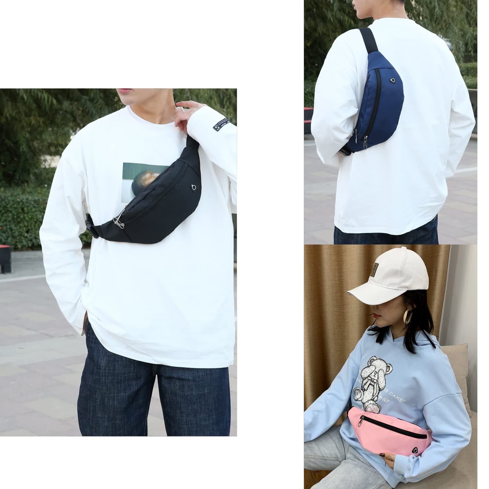 Crossbody Fanny Pack for Men&Women,Large Waist Bag & Hip Bum Bag with Adjustable Strap for Outdoors Workout Traveling Casual — image 5