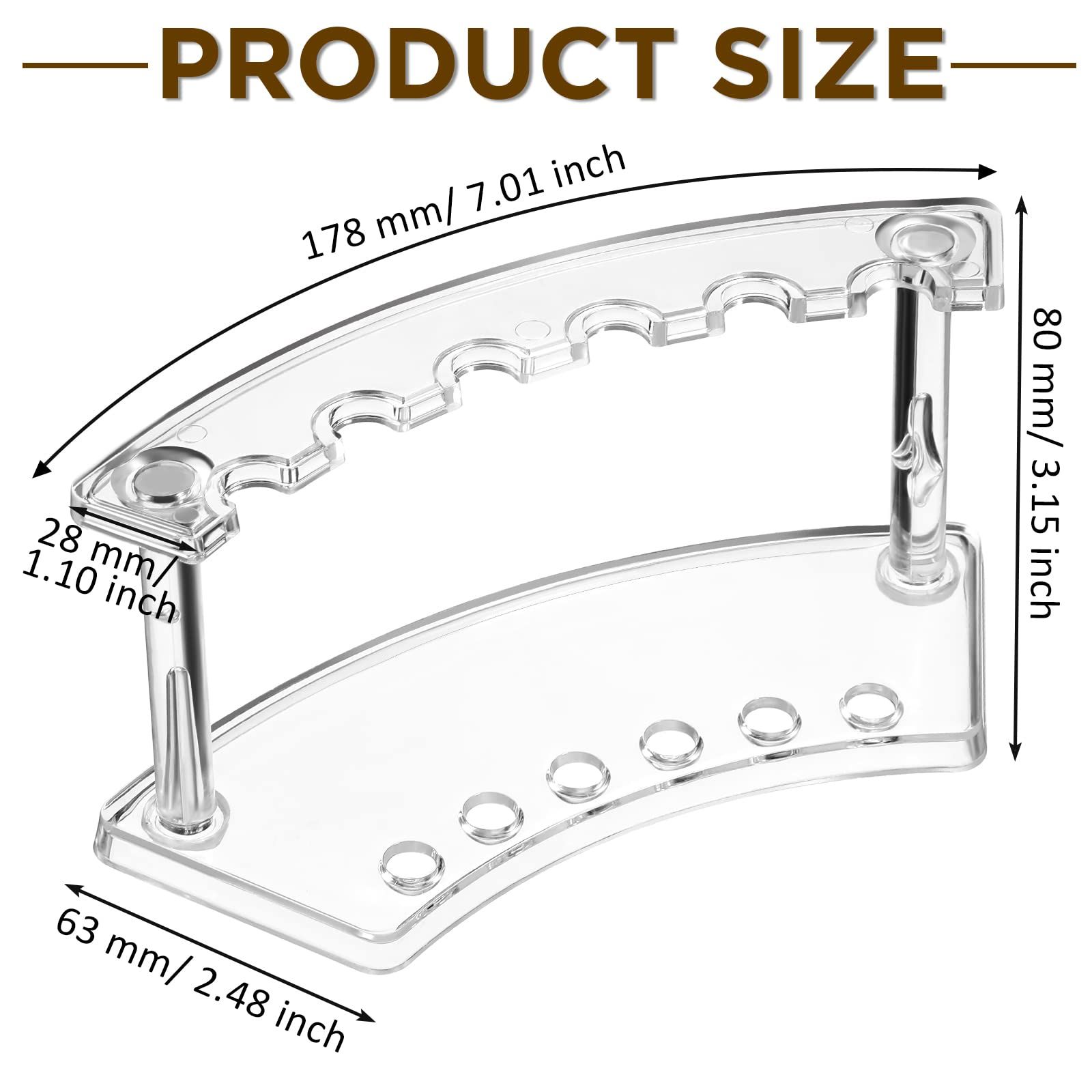 6 Pieces Plastic Pen Holder Clear Display Stand 6-Slots Pen Display Stand Eyebrow Pen Stand Makeup Brush Rack Organizer โ image 2