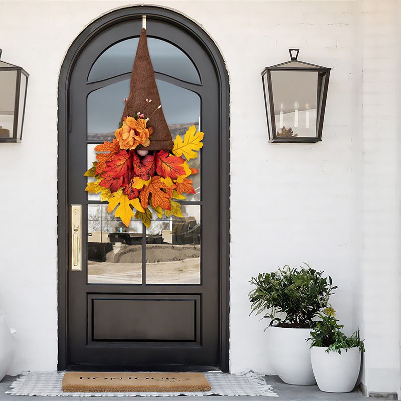 Autumn Maple Leaf Harvest Decoration, Indoor and Outdoor Autumn Signs Thanksgiving Flower Wreath Autumn Decoration — image 2