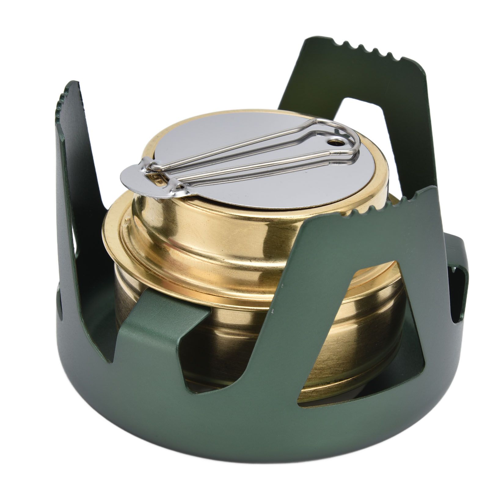 Camping Stove Windproof Vaporizable Portable Liquid Spirit Stove with Stand for Outdoor CampingGreen — image 5